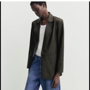 Zara vegan leather blazer! Sz 12